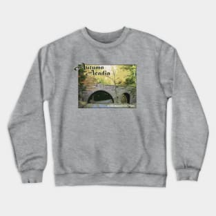 Lispe Autumn in Acadia Carriage Road Bridge Crewneck Sweatshirt